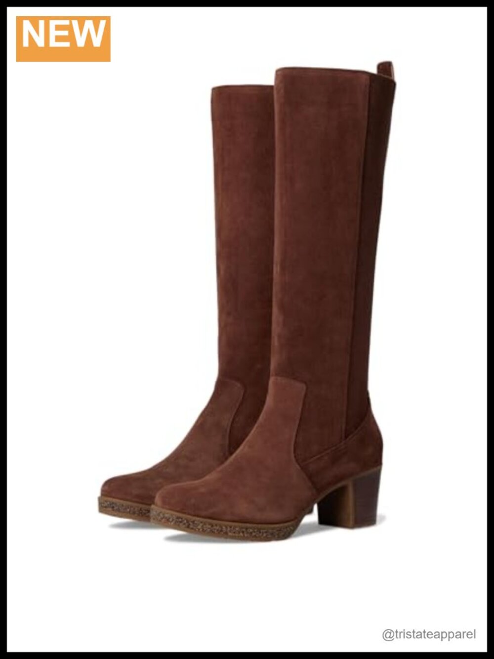 Knee High Suede Boots Block Heel Side Zipper Women's Comfortable Pull On